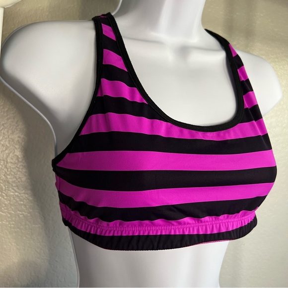 Victoria's Secret PINK Yoga Striped "Total Babe" Sports Bra - Size Large - Picture 4 of 8